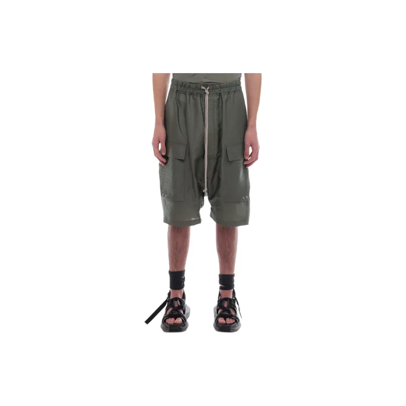 RICK OWENS Casual Shorts Men Green-3