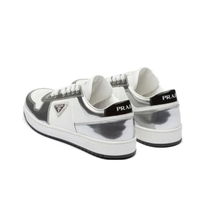PRADA District Leather Sneakers 'White Silver' Women's-3