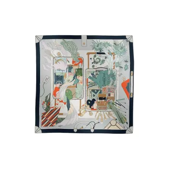 HERMES Mulberry Silk Silk Scarves Women's Multicolor