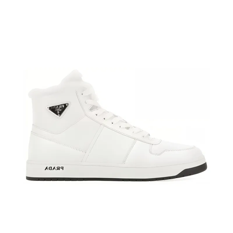 PRADA High Top Stylish Skateboarding Shoes Men's White-1