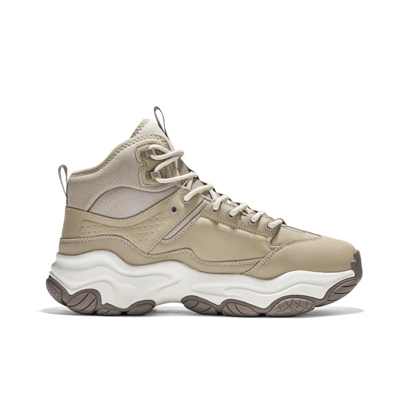 Kappa Abrasion Resistant Slip Resistant High Top Running Shoes Unisex Gray Khaki-1