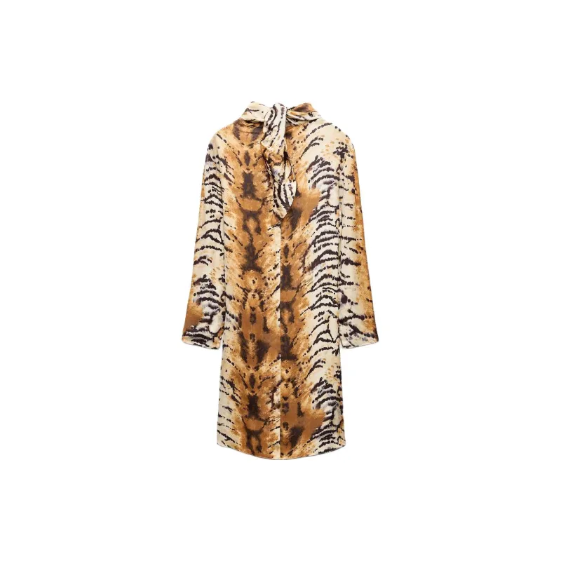 ZARA ZW Series Long Sleeved Dress Women's Multicolor-1