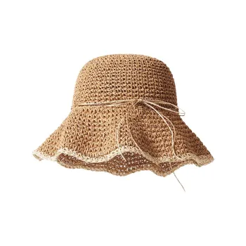 EEEENO Paper Reed Bucket Hats Unisex
