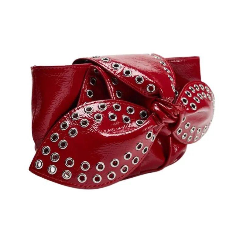 ZARA Polyurethane Clutch Mini Women's Red-1