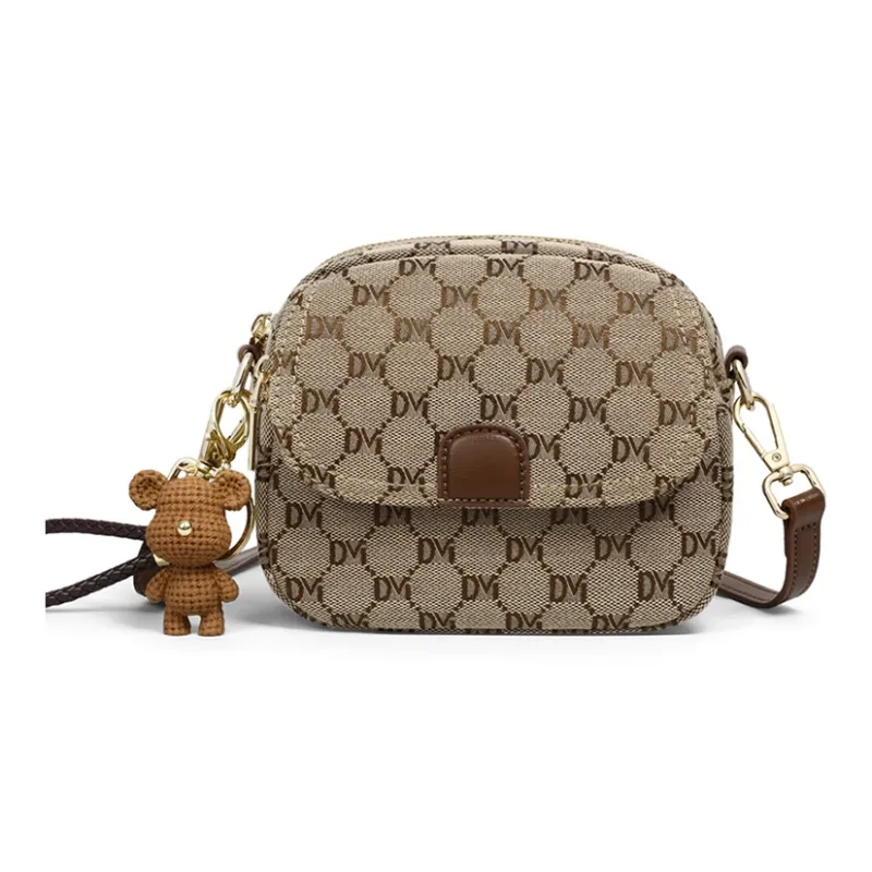 Kevin Cohen Fabric Shoulder Bag Trumpets Women's Coffee-0