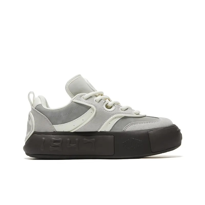 Palladium German Army Trainers Musical Note Shoes Wear Resistant Slip Resistant Low Top Skateboard Shoes Unisex Gray-2