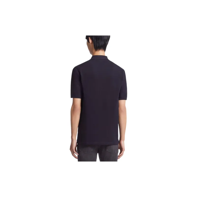 Zzegna Logo Intarsia Short Sleeved Polo Shirt-1