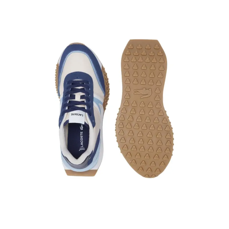 LACOSTE Low Top Casual Shoes Women's Ecru/Navy Blue-4