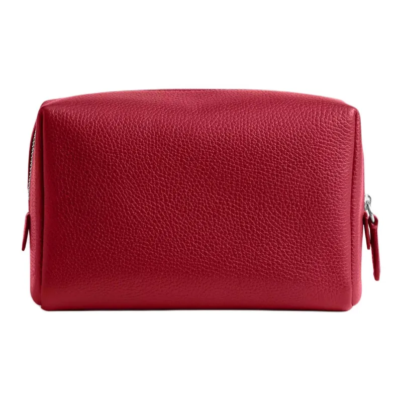 COACH Litchi Grain Leather Storage Bag, Makeup Bag Small Size Women's Ruby-2