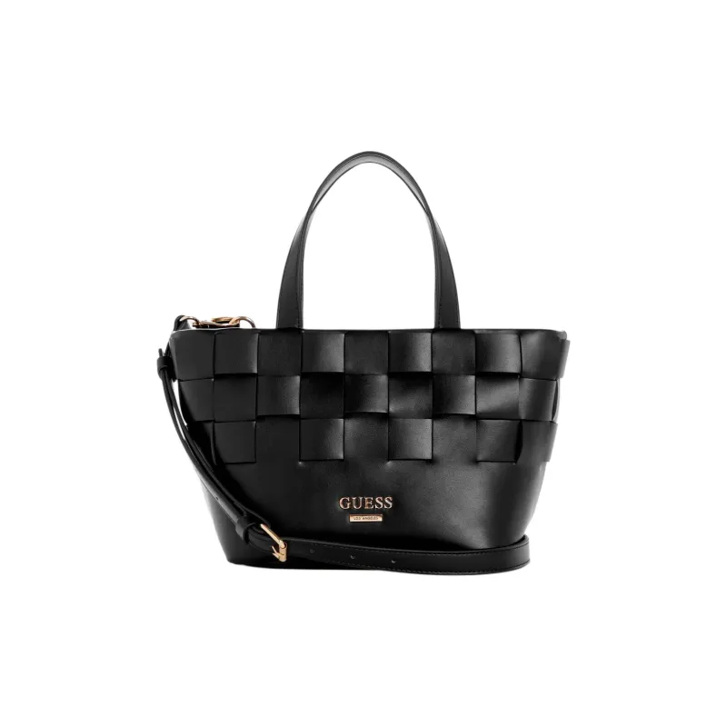 GUESS Artificial Leather Tote Bag Shopping Bag Shoulder Bag Crossbody Bag Handbag Small Size Women's Black-0