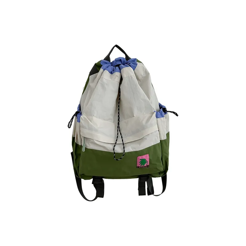 LEXI Nylon Backpack Tubas Unisex Ecru/Green-0