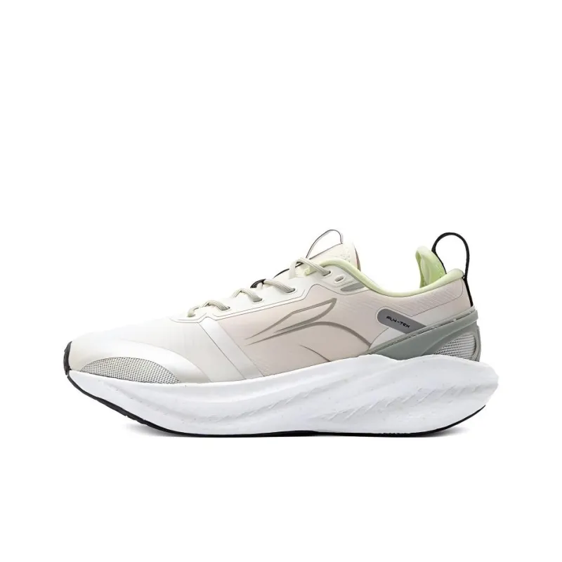 361° Foam Explosion 4.0 Anti Slip Wear Resistant Low Top Sprint Running Shoes Men's Beige Green-0