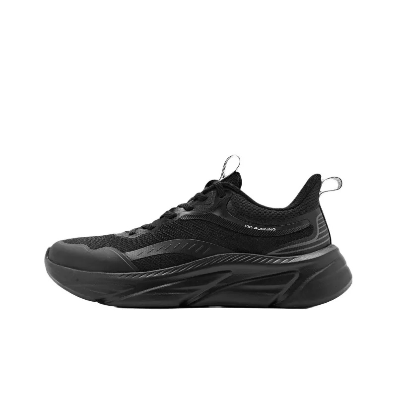 QIAODAN Anti Slip Wear Resistant Low Top Casual Running Shoes Men's Black-0