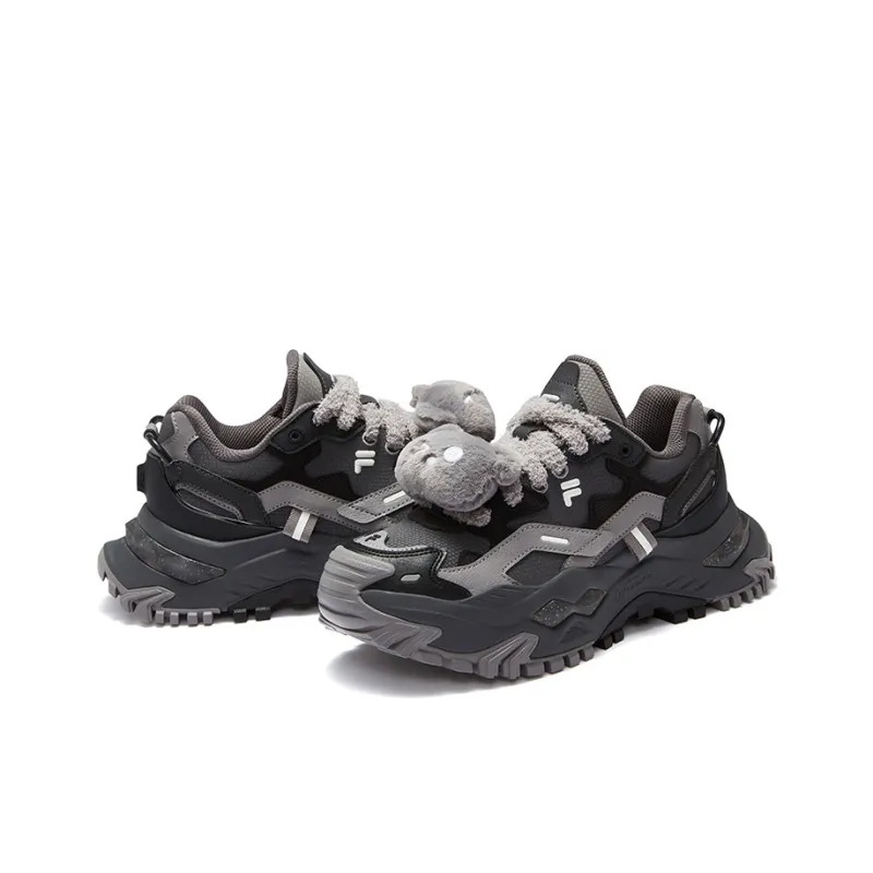 FILA FUSION BIANCO Hard Candy Durable Breathable Coverage Low Top Casual Shoes Women's Black Gray Color-3