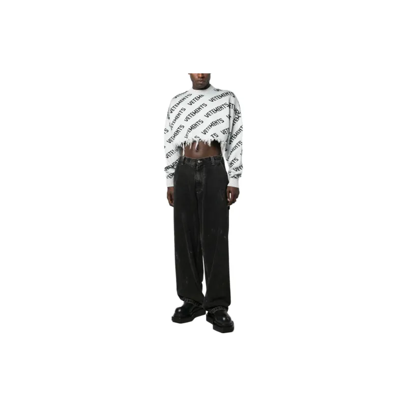 Vetements Lurex Monogram Cropped Sweater-2