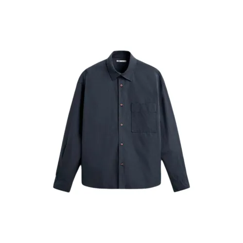 ZARA Shirts Men Deep Sea Blue