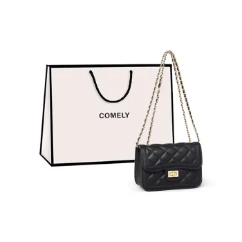 COMELY Cow Leather Small Square Bag Shoulder Bag Regular Women's Black/Ecru