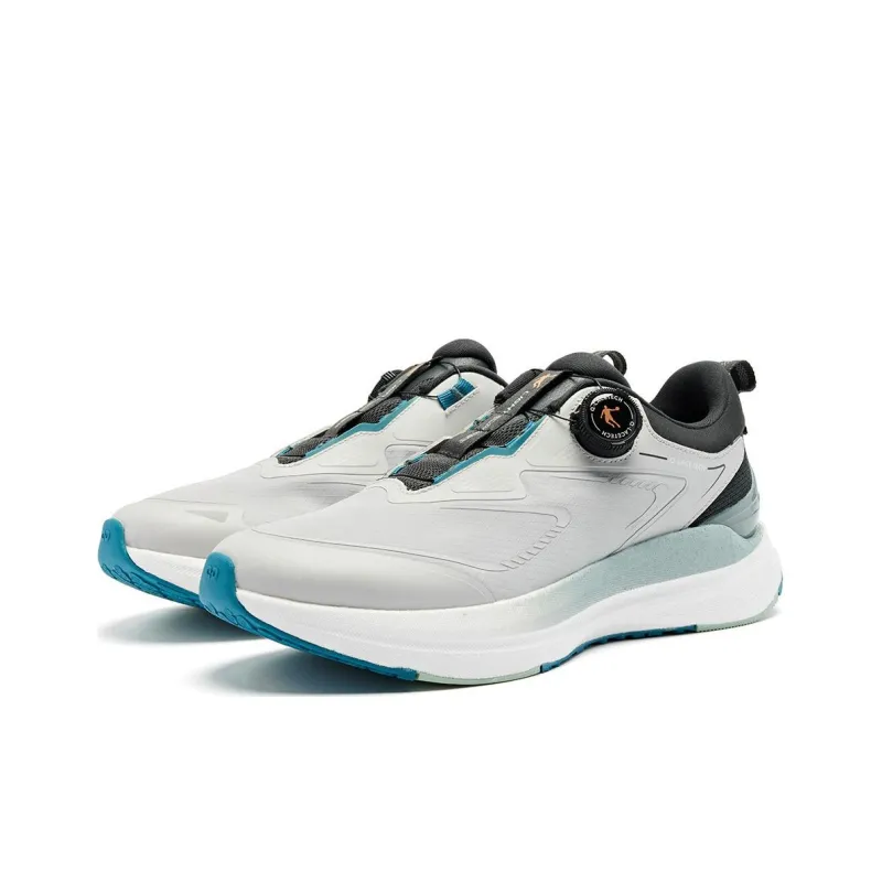 QIAODAN Cushioning Slip Resistant Low Top Casual Running Shoes Men's Gray Green-2