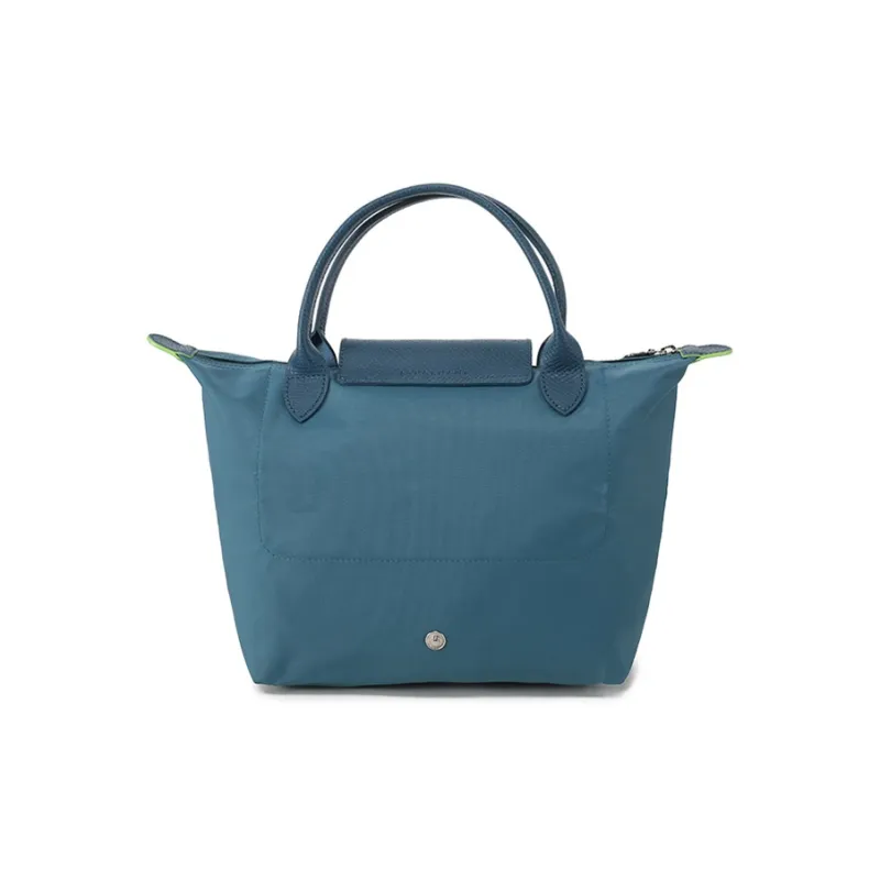 LONGCHAMP Le Pliage Green Recycled Canvas Handbag Dumpling Bag Tote Small Size Women's Peacock Blue-4