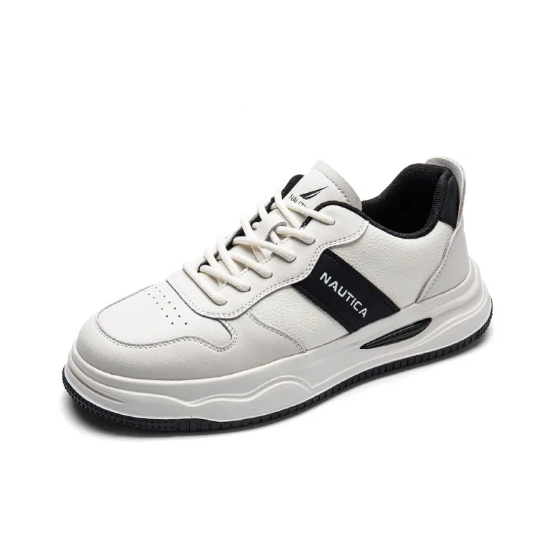 NAUTICA Anti Slip Wear Resistant Low Top Skateboard Shoes Men's White Black-1