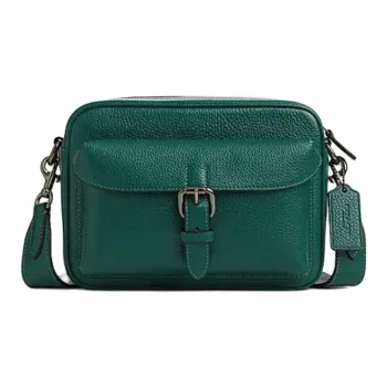 COACH Cow Leather Shoulder Bag Crossbody Bag Small Size Men's Emerald Green