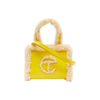 UGG Telfar Collaboration Genuine Leather Shoulder Bag Crossbody Bag Handbag Small Size Women's Yellow