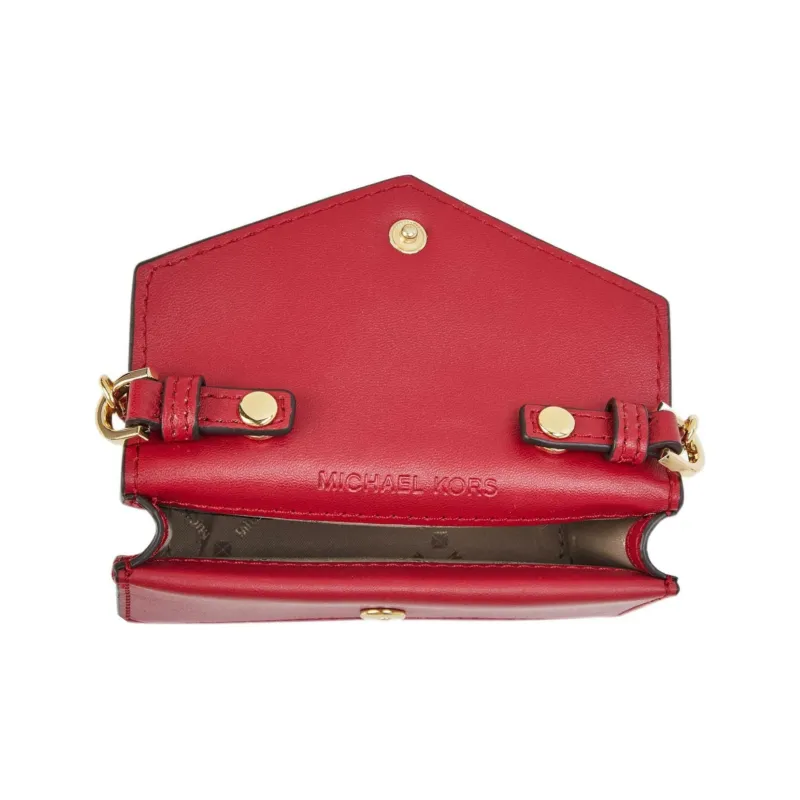 MICHAEL KORS Artificial Leather Envelope Bag Crossbody Bag Shoulder Bag Small Size Women's Red-3