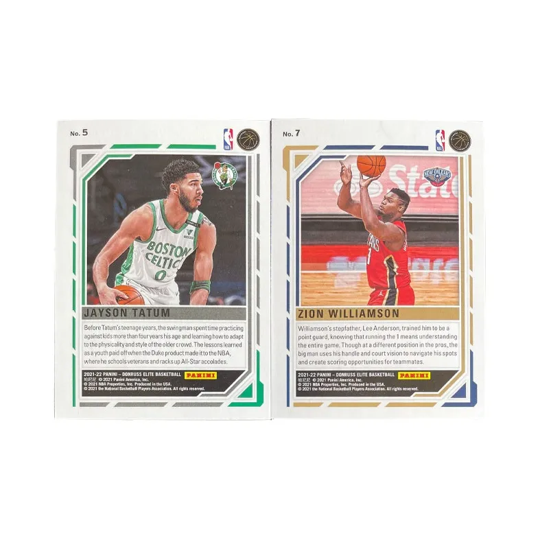 PANINI 2021 22 Elite Tatum+Zion Tekka Silver Parallel Star Player Cards Universal Acceptance Sports Cards 2 Pcs-1