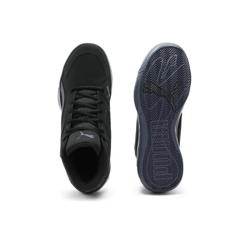 PUMA Court Anti Slip Wear Resistant Mid Top Basketball Shoes Unisex Black-4