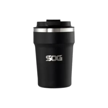 SOG Outdoor Water Equipment Water Container 360ml Camping 304 Stainless Steel PP Material, Silicone Ring
