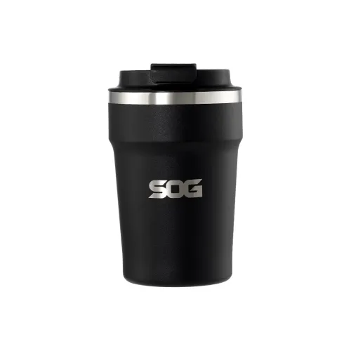 SOG Outdoor Water Equipment Water Container 360ml Camping 304 Stainless Steel PP Material, Silicone Ring