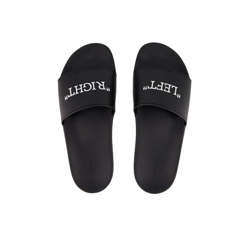 OFF WHITE X Virgil Abloh Logo Printed Slip On Slides-4