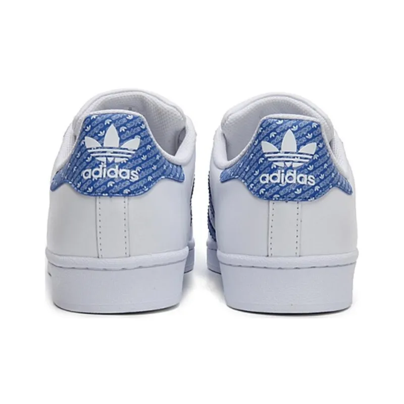 Adidas Originals SUPERSTAR Non-slip Lightweight Low-Top Skateboard Shoes Women's White Blue-2