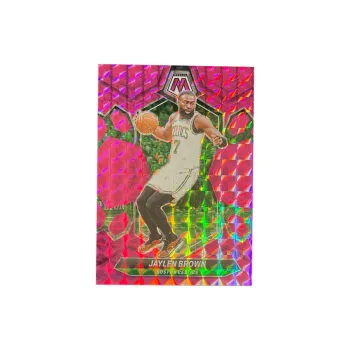 PANINI Jaylen Brown 2023 24 Mosaic Celtics Pink Mosaic Folded Player Card Access Pass Sports Cards 1 Pc