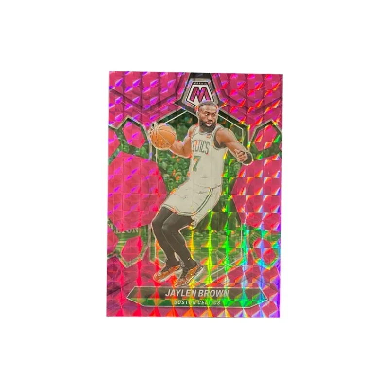 PANINI Jaylen Brown 2023 24 Mosaic Celtics Pink Mosaic Folded Player Card Access Pass Sports Cards 1 Pc-0