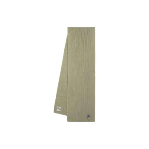 Burberry Logo Embroidered Ribbed-Knit Scarf