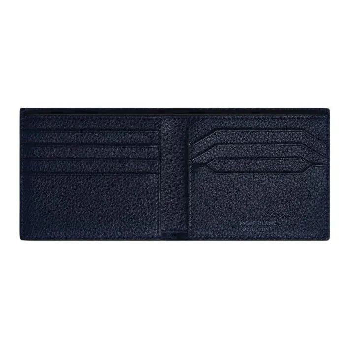MONTBLANC Soft Leather Series Cow Leather Wallet Men's Midnight Blue-3