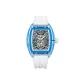 Blue Case Blue Dial White Rubber Band