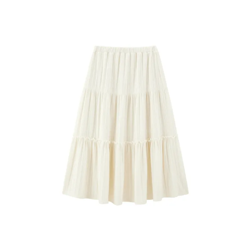 LEDIN Casual Long Skirt Women's Snow-1