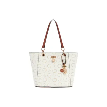 GUESS Artificial Leather Tote Bag Shopping Bag Shoulder Bag Crossbody Bag Handbag Women's White