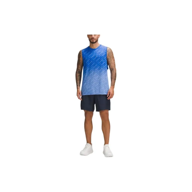 Lululemon Metal Vent Tech Tank Tops Men's Gradient High Mountain White/Flame Blue-2