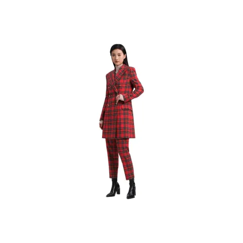 Blood Glitter Business Suits Women's Red Grid