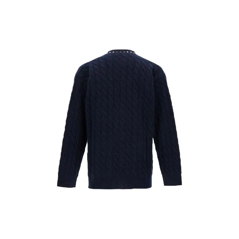 Valentino Stud Detailed V Neck Cardigan-1
