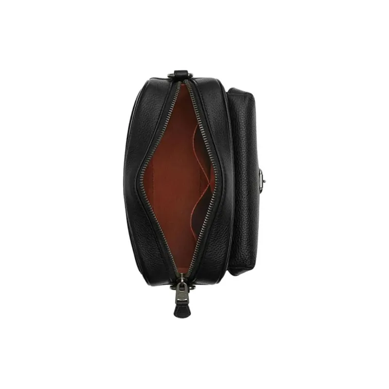 COACH Artificial Leather Shoulder Bag Crossbody Bag Small Size Men's Charcoal Black-3