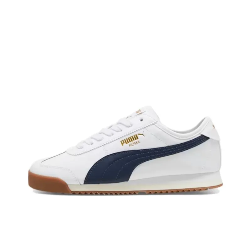 PUMA Roma Anti Slip Wear Resistant Low Top Casual Shoes Men's White Blue-0