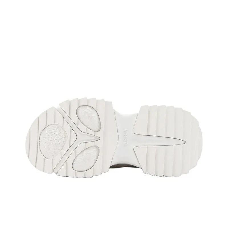 M88M Anti-Slip And Wear-Resistant Height Increasing Low-Top Chunky Sneakers Unisex White-2