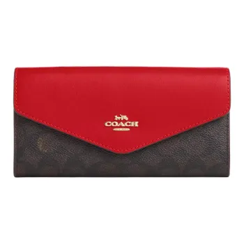 COACH Envelope Coated Canvas Wallet Small Size Women's Bold Red