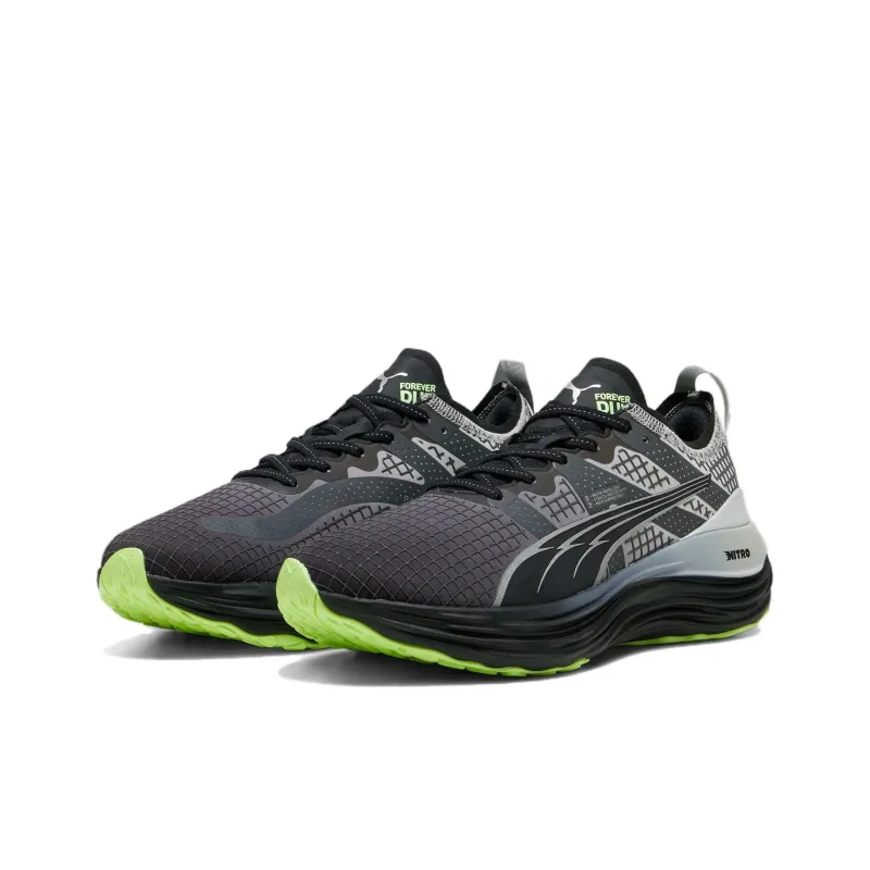 PUMA ForeverRUN Nitro Anti Slip Wear Resistant Low Top Casual Running Shoes Men's Black Gray-2