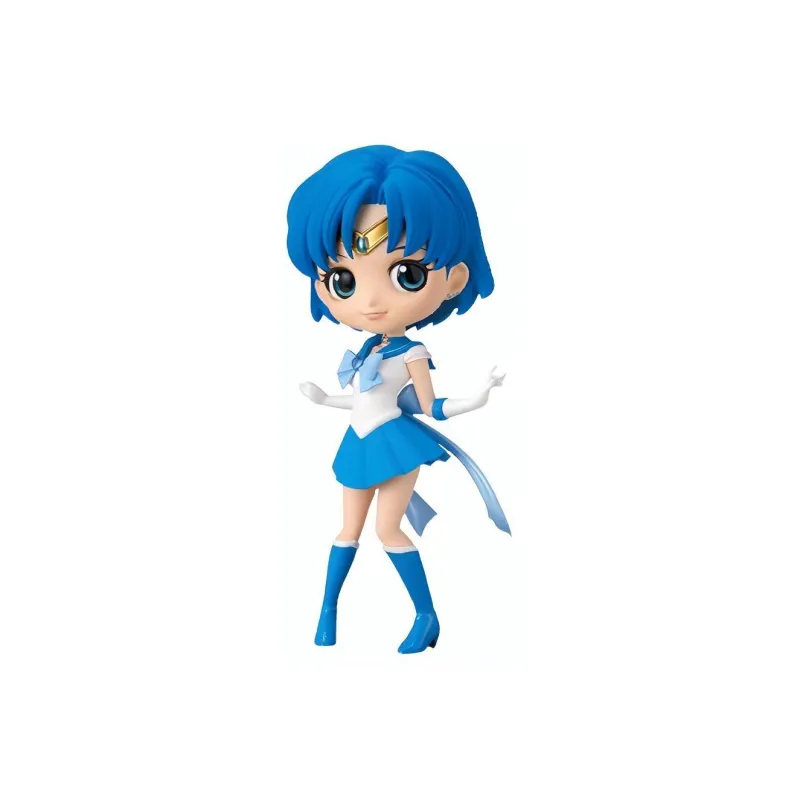 BANPRESTO QPOSKET Collection Glasses Factory Sailor Moon Super Sailor Mercury Chibi Figures 14cm-0