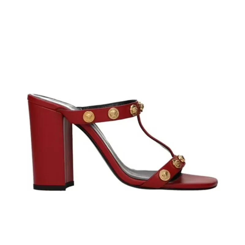 VERSACE Slide Slippers Women's Red-1